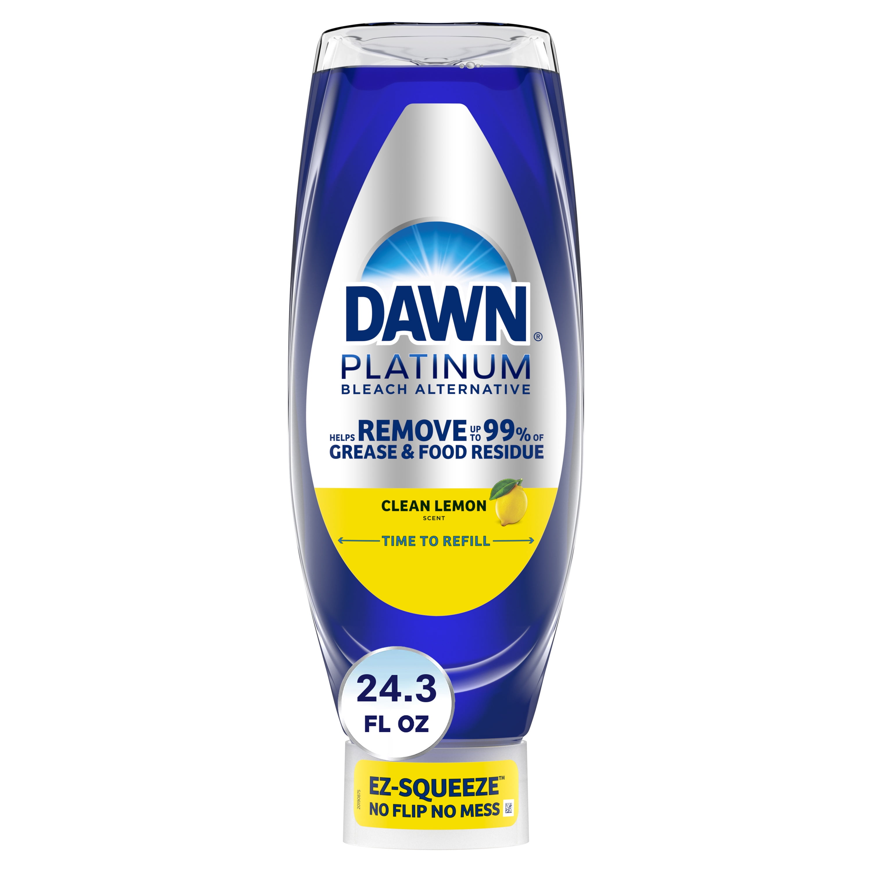 Dawn Platinum Bleach Alternative EZ-Squeeze Dish Soap, Dishwashing Liquid, Clean Lemon, 24.3 fl oz