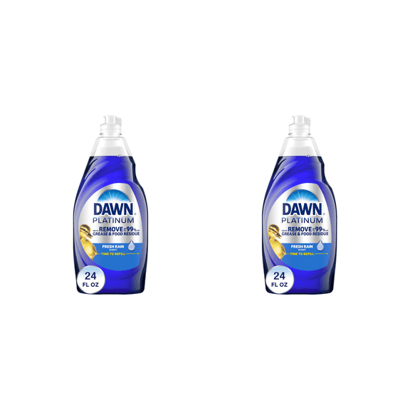 DawnPlatinum Dish Liquid Refreshing Rain 14.5oz2Pack Advanced Grease-Fighter, Rain-Fresh Aroma