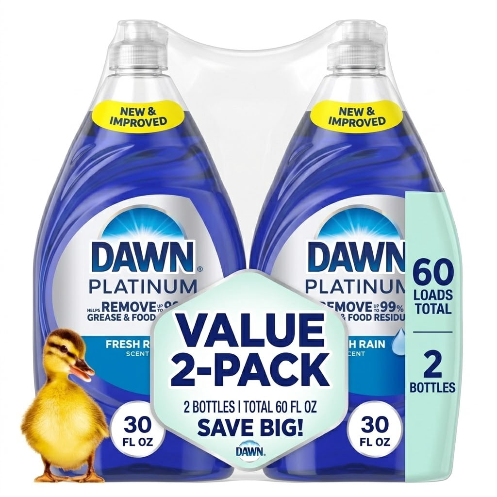 Dawn Platinum Dish Soap, Dishwashing Soap, Fresh Rain, 30 fl oz 2 pack