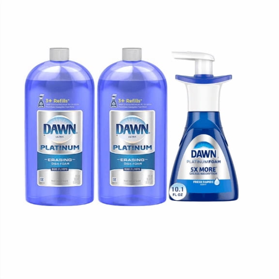 Dawn Platinum Dishwashing Foam Refill, Fresh Rapids, 30.9 Ounce