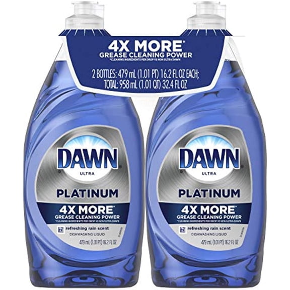 Dawn Platinum Dishwashing Liquid, Refreshing Rain, 16.2 Fl Oz (Pack Of 2)