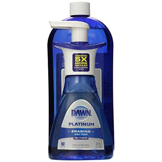 Dawn Platinum Erasing Dish Foam, Dishwashing Soap Pump And Refill Fresh