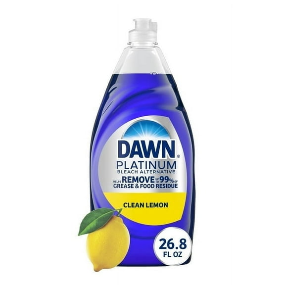Dawn Platinum Liquid Dish Soap, Dishwashing Liquid, Grease Removal, Bleach Alternative Lemon, 26.8oz (Pack of 2)