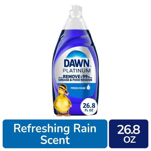 Dawn Platinum Liquid Dish Soap, Dishwashing Liquid, Grease Removal, Fresh Rain, 26.8oz - Pack of 2