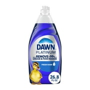 Dawn Platinum Liquid Dish Soap, Dishwashing Liquid, Grease Removal, Fresh Rain, 26.8oz