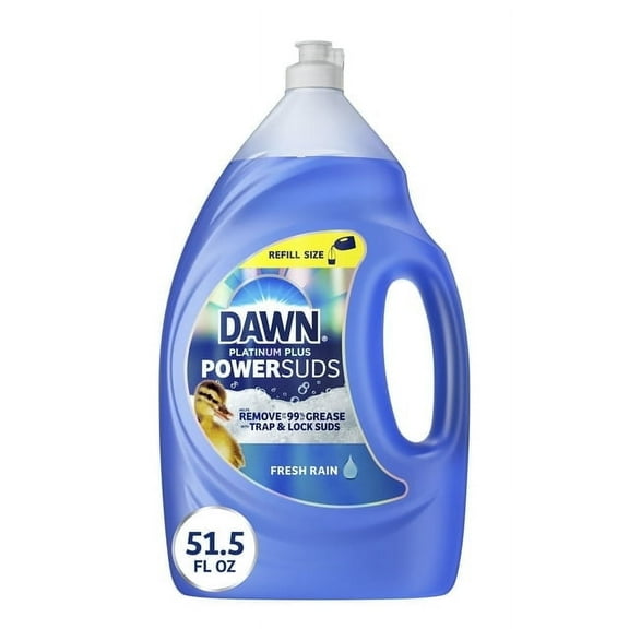 Dawn Platinum Plus PowerSuds Liquid Dish Soap, 51.5 oz. Refill (4 Pack)