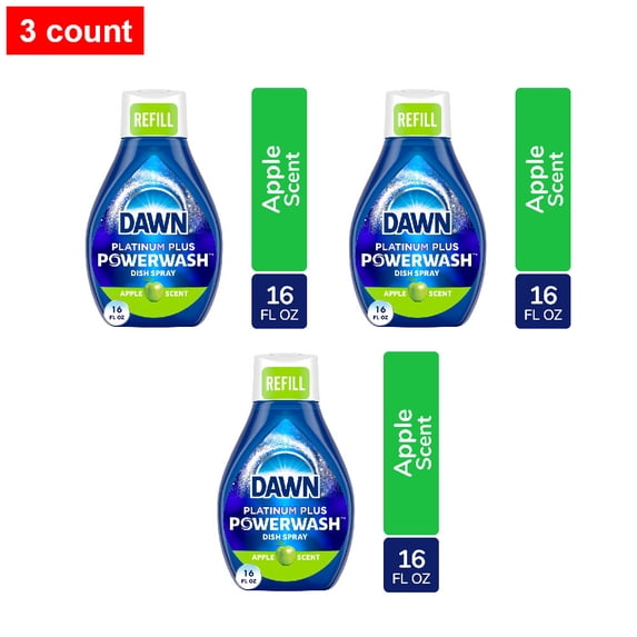 Dawn Platinum Powerwash Apple Scent Spray Dish Soap Refill 16 fl oz - 3 count