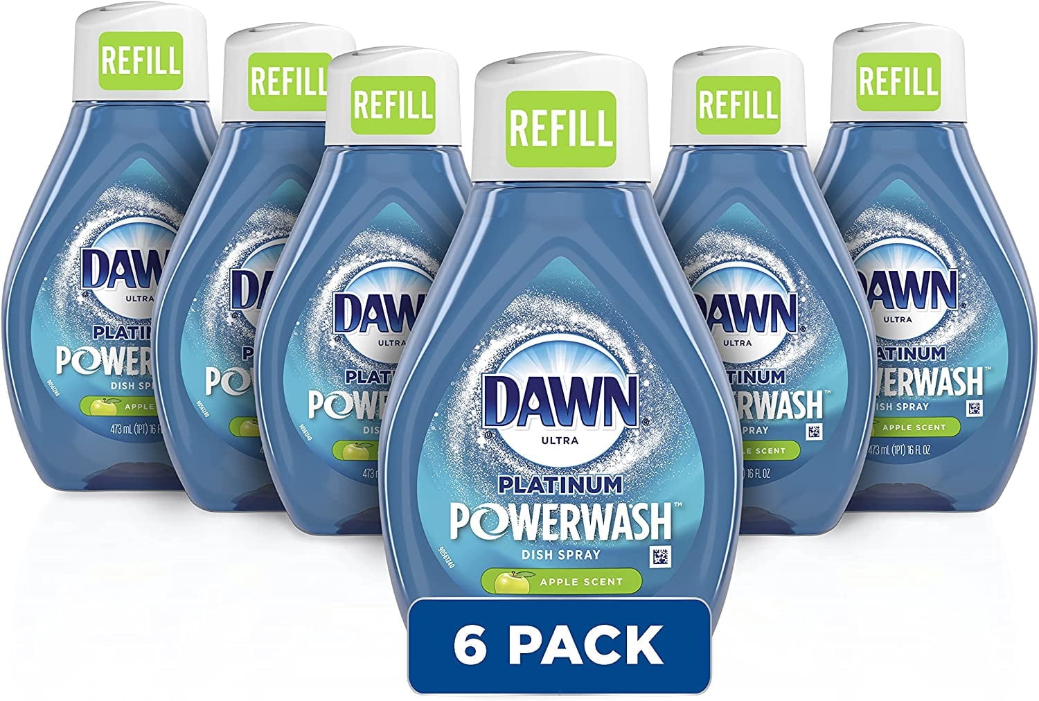 Dawn Platinum Powerwash Dish Spray, Dish Soap, Apple Scent Refill, 16oz (Pack of 6)