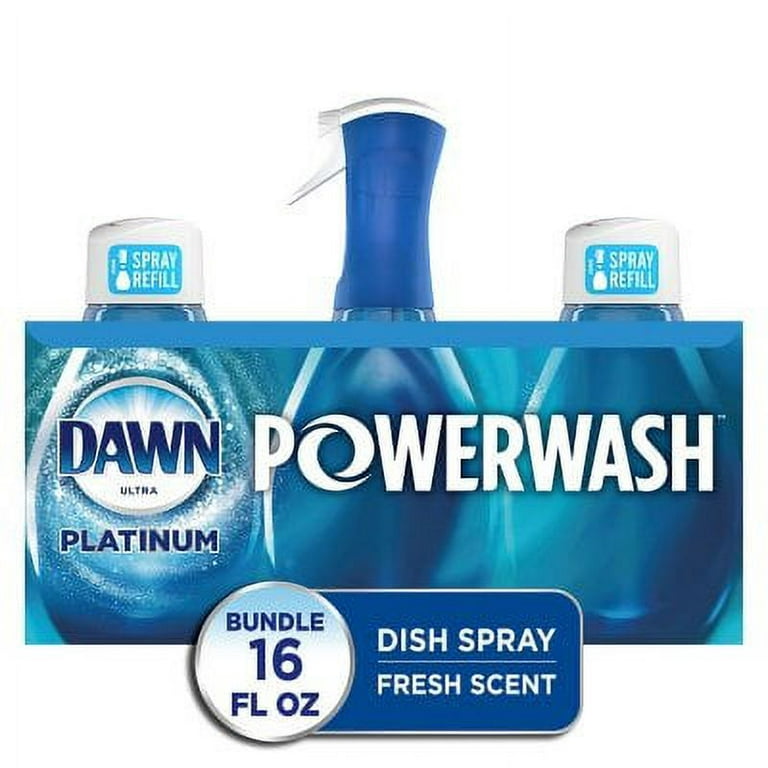 Dawn Powerwash Spray Starter Kit, Platinum Dish Soap, Fresh Scent, 1  Starter Kit + 1 Dawn Powerwash Refill, 16 fl oz each