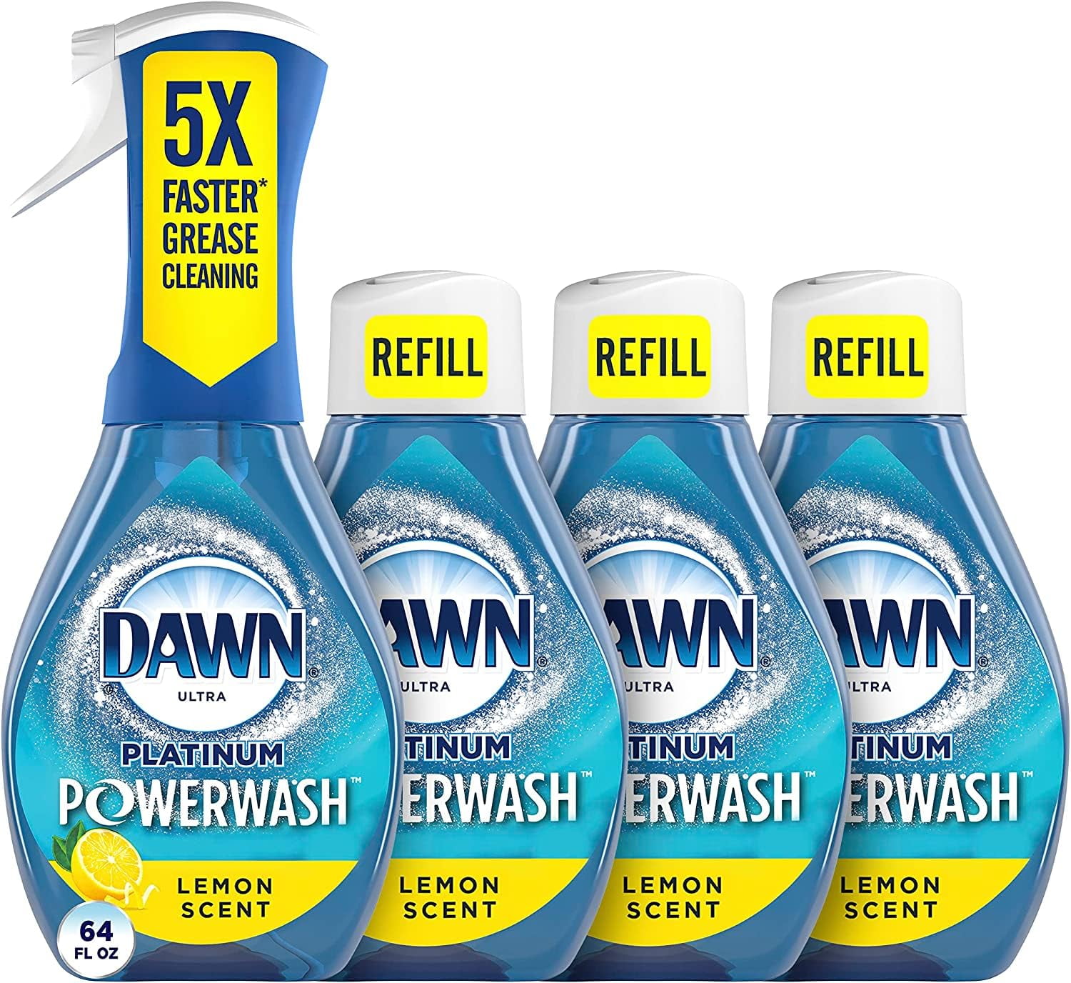 Dawn Platinum Powerwash Dish Spray, Dish Soap, Lemon Scent Refill, 16