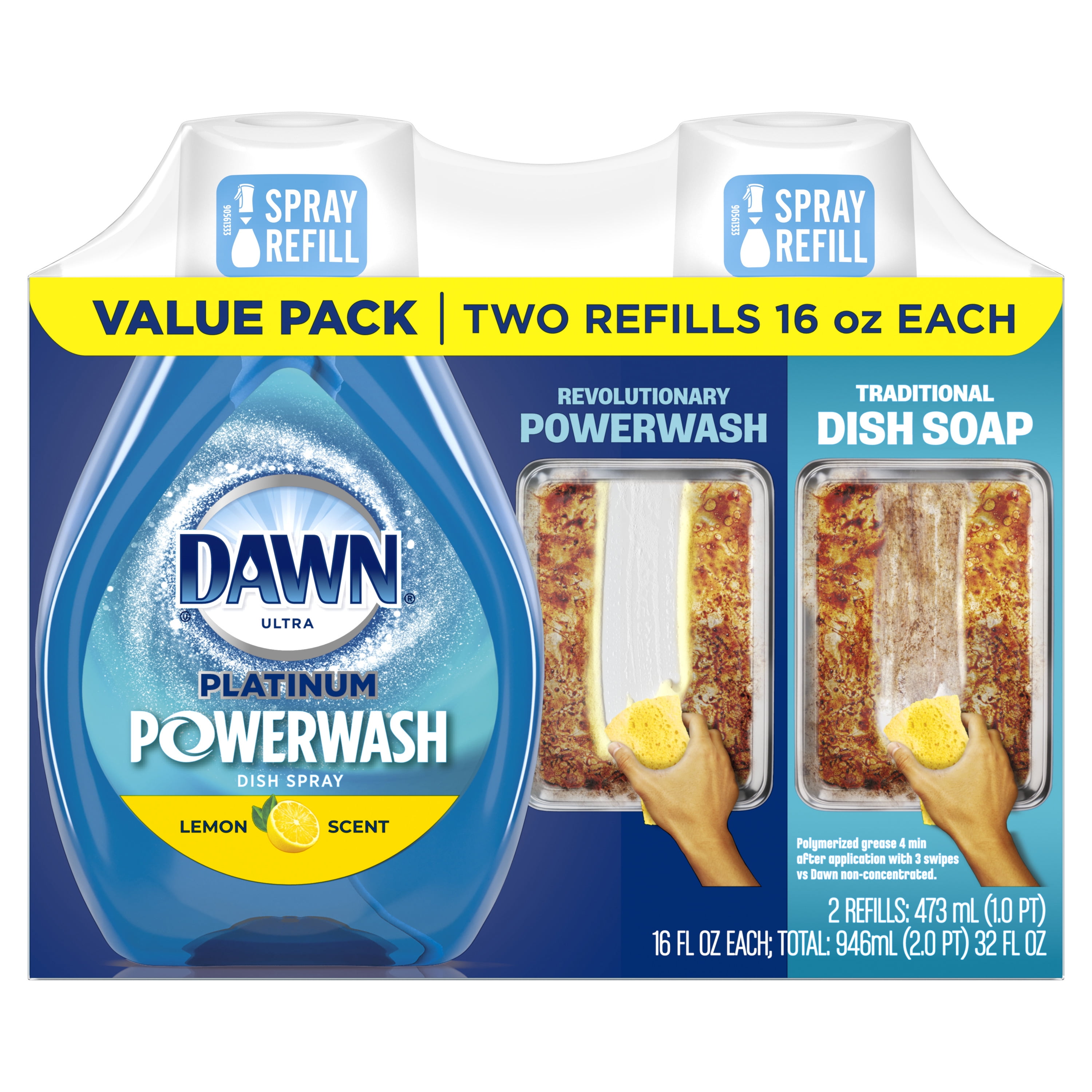 Dawn Platinum Powerwash Dish Spray, 16oz Lemon Scent Dish Soap Refill
