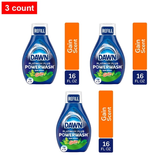 Dawn Platinum Powerwash Gain Original Scent Spray Dish Soap Refill 16 fl oz - 3 count