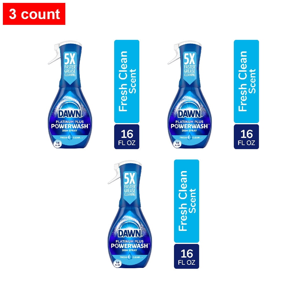 Dawn Platinum Powerwash Starter Kit Fresh Scent Spray Dish Soap 16 fl oz - 3 count