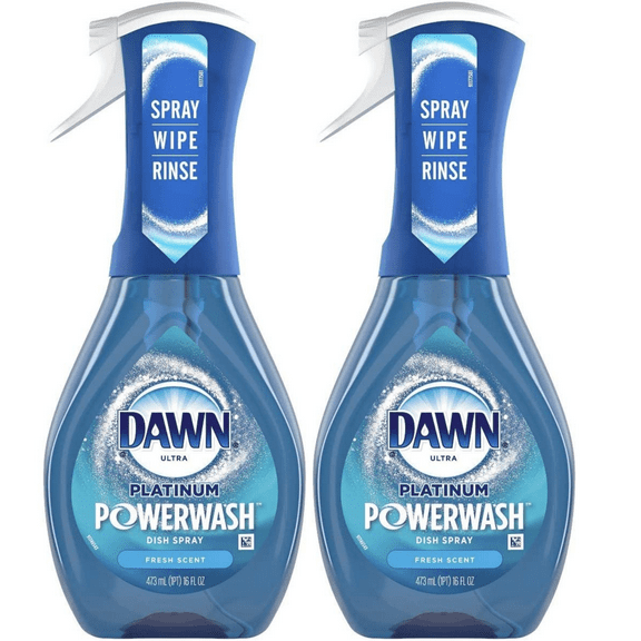Dawn Platinum Spray Dish Soap, Fresh Scent, 16 Fluid Ounce, 2 Count