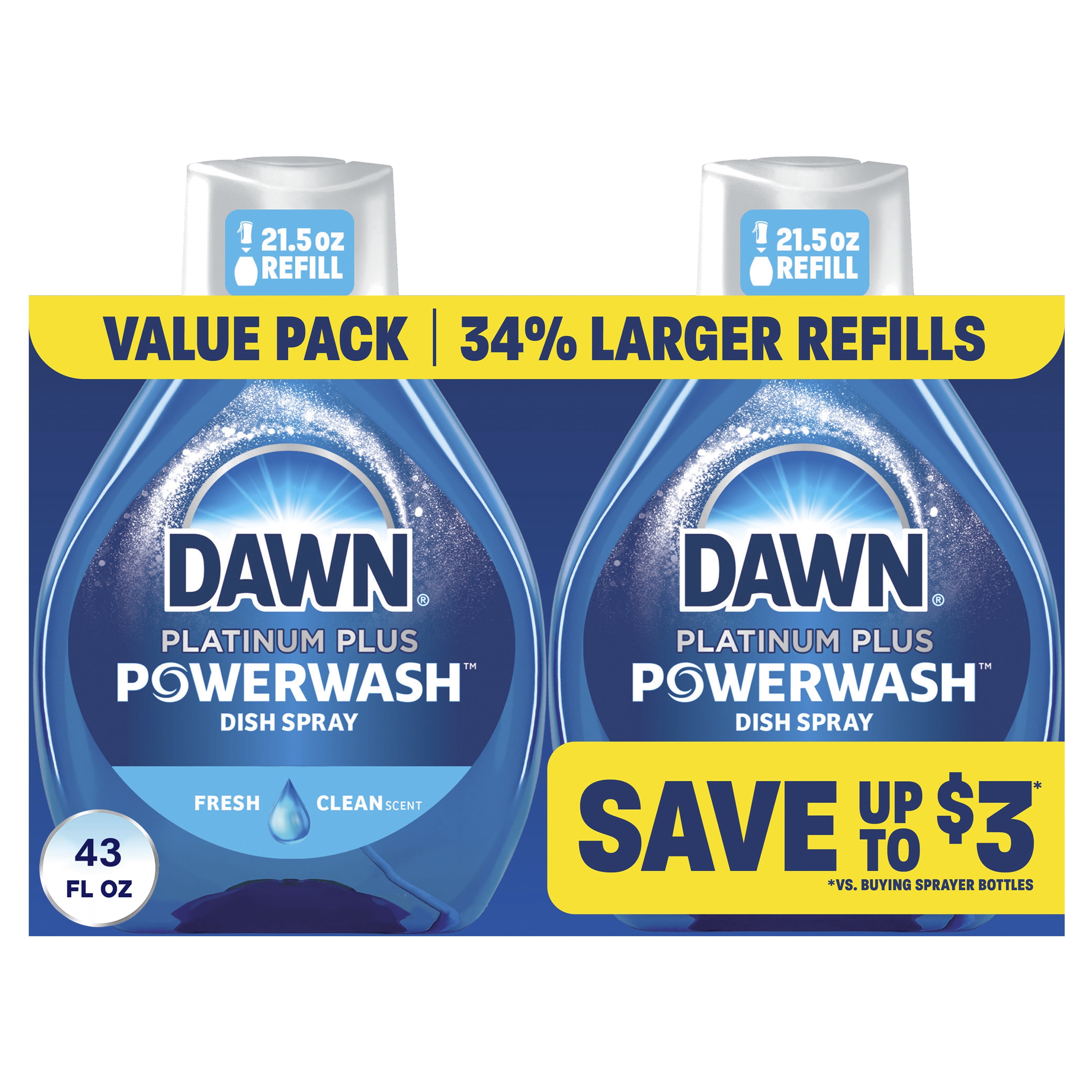 Dawn Powerwash Fresh Scent Spray Refill, Liquid Dish Soap, Fresh Scent