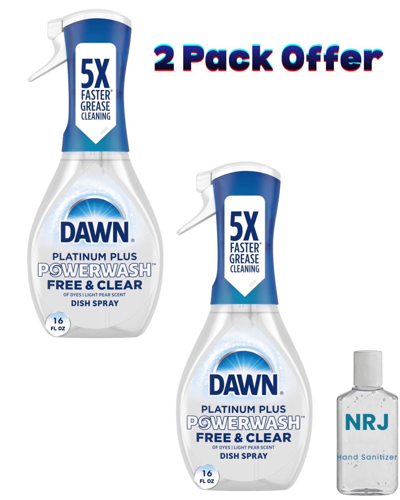 Dawn Powerwash Spray, Dish Soap, Dishwashing Liquid, Free & Clear, 1 Starter Kit, 16 Fl Oz