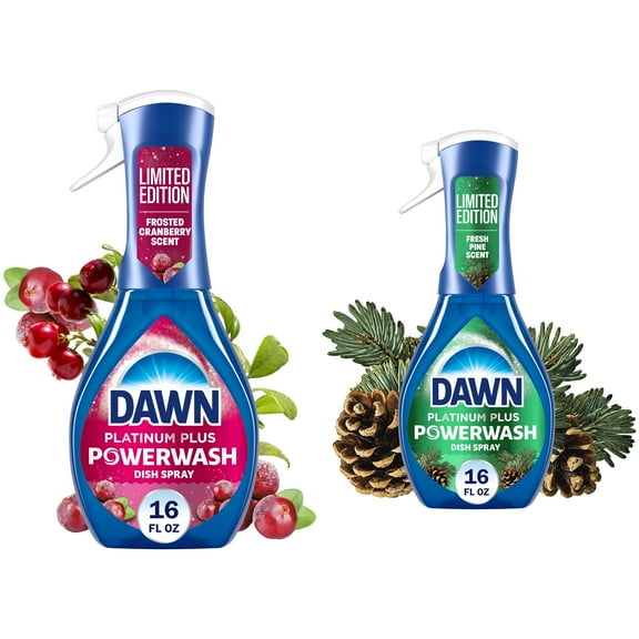 Dawn Powerwash Spray, Dish Soap, Dishwashing Liquid, Frosted Cranberry, Fresh Pine, 2 Starter Kits, 16 fl oz