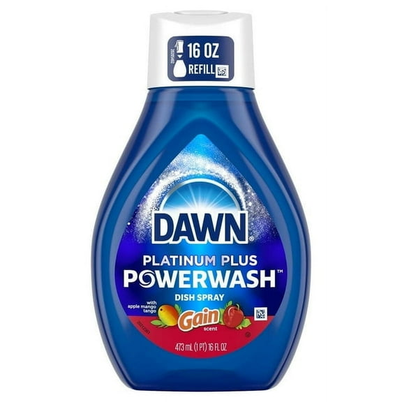Dawn Powerwash Spray, Dish Soap, Dishwashing Liquid, Gain Apple Mango Tango, 2 Refill, 16 Fl Oz (2 Pack)