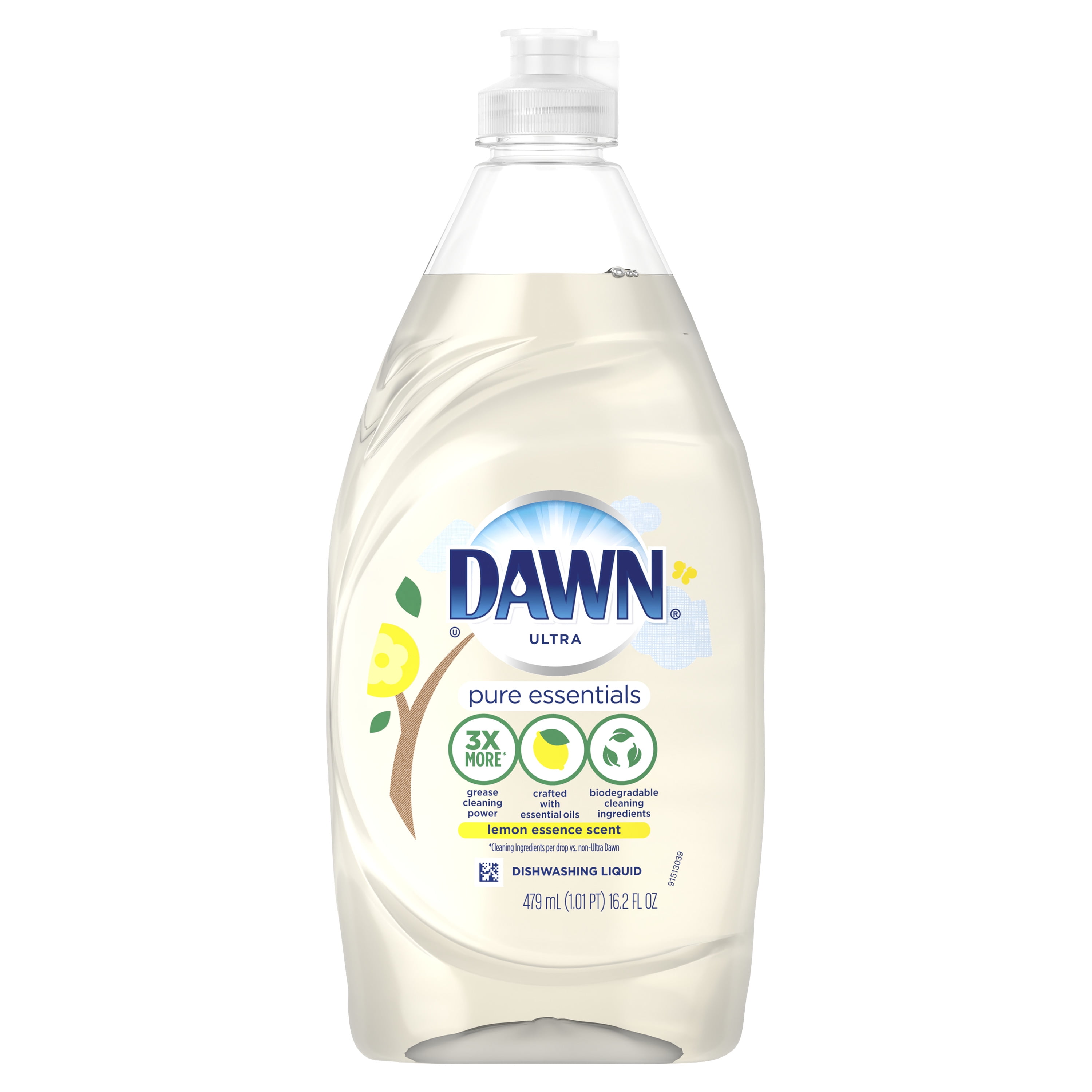 Dawn Free & Clear Liquid Dish Soap, Lemon Scent, 16.2 Fl Oz