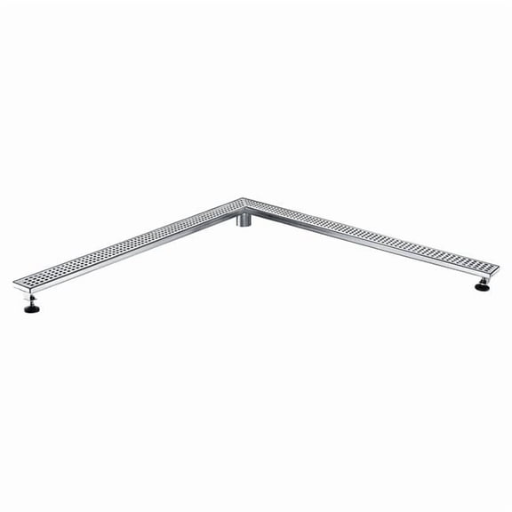 Dawn  Brisbane River Series Corner Shower Drain, L Shape, 36 x 36 in.