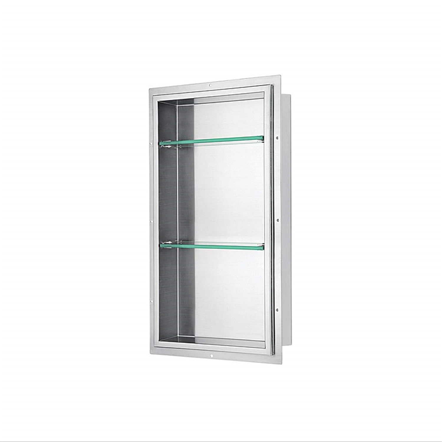 Stainless Steel Shower Niche with Glass Shelves 36x14