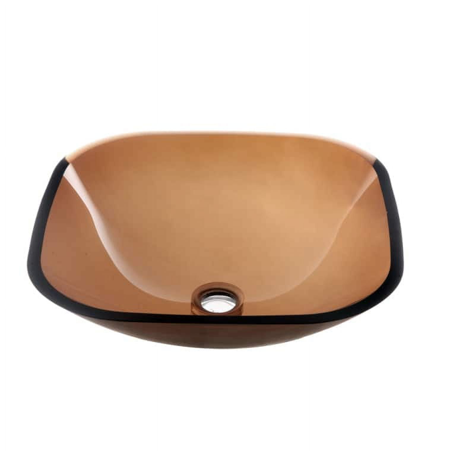 Brown Glass Square Above-Counter Vessel Sink