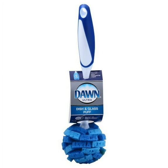 Dawn Ultra 11" Puff Glassware and Dish Cleaning Brush Wand with Sponge Head