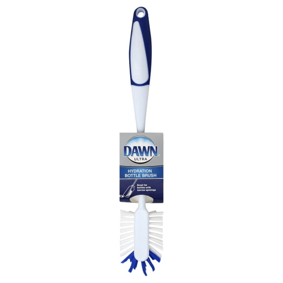Dawn Ultra Hydration Slip Resistant Water Bottle And Baby Bottle Brush For Narrow Openings 14 Inch, Blue White