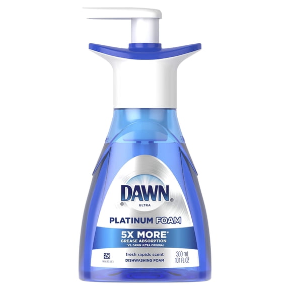 Dawn Ultra Platinum Foam Dishwashing Foam, Fresh Rapids Scent, 10.1 Fl Oz (Packaging May Vary)