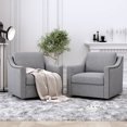 thumbnail image 1 of Dawn Whisper Modern Foam Iron Wood Swivel Armchairs, Gray (Set of 2), 1 of 10