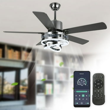 Dawn Whisper Noiseless Ceiling Fan Flush Mount Industry Reversible Blades Low Profile With Light and Remote