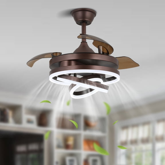 Dawn Whisper Noiseless Ceiling Fan with Lights and Remote Control Enclosed 6 Speeds Timing Reversible