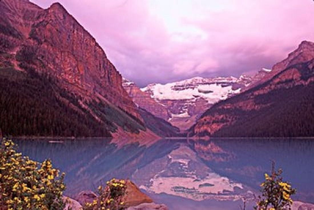 Dawn at Lake Louise Alberta Canada Canvas Art - Charles Sleicher DanitaDelimont (27 x 19)