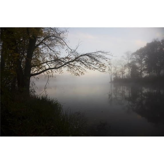 Dawn at Pond in Autumn - Salem Connecticut United States of America Poster Print - 38 x 24 in. - Large