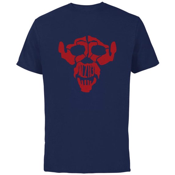 Dawn of the Planet of the Apes ALZ-113 Simian Flu Ape Skull - Short Sleeve Cotton T-Shirt for Adults - Customized-Navy