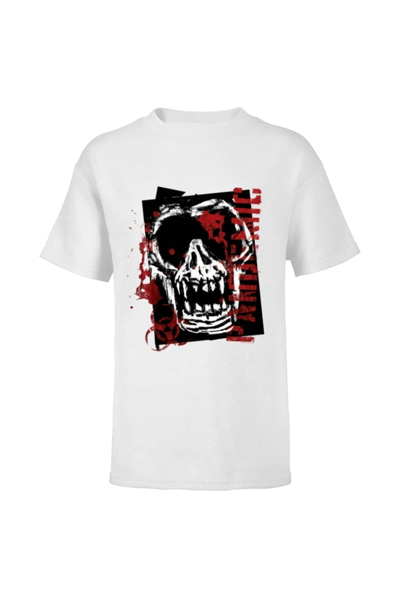 Dawn of the Planet of the Apes Biohazard Pandemic Ape Skull - Short Sleeve T-Shirt for Kids - Customized-White