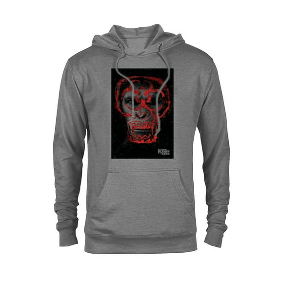 Dawn of the Planet of the Apes Biohazard Symbol Caesar Face - Pullover Hoodie for Adults - Customized-Athletic Heather