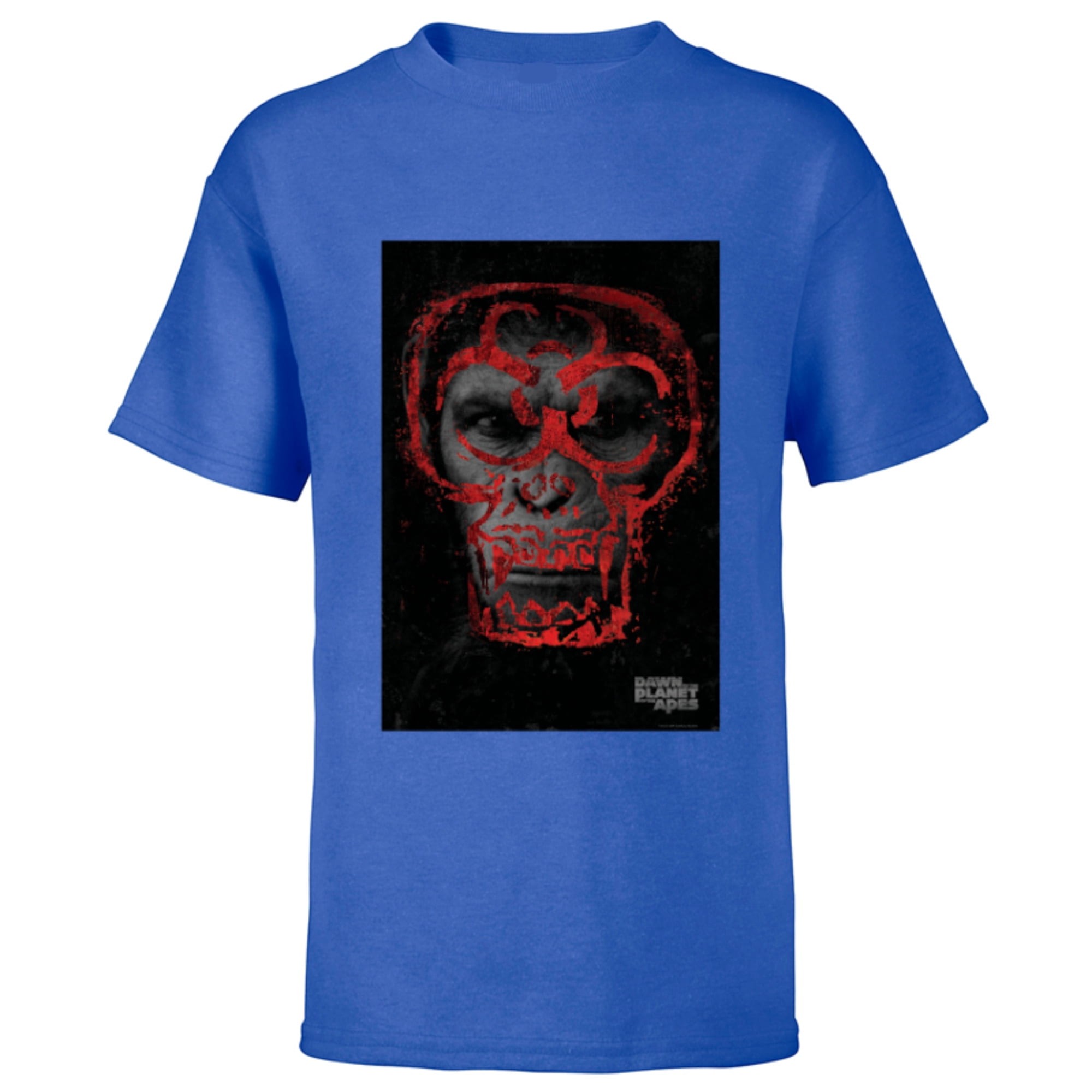 Dawn of the Planet of the Apes Biohazard Symbol Caesar Face - Short ...