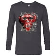 thumbnail image 1 of Dawn of the Planet of the Apes Caesar Face and Red Ape Skull - Long Sleeve T-Shirt for Men - Customized-Charcoal Heather, 1 of 5