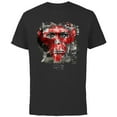 thumbnail image 1 of Dawn of the Planet of the Apes Caesar Face and Red Ape Skull - Short Sleeve Cotton T-Shirt for Adults - Customized-Black, 1 of 5