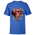 thumbnail image 1 of Dawn of the Planet of the Apes Caesar Face and Red Ape Skull - Short Sleeve T-Shirt for Kids - Customized-Royal, 1 of 5