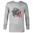 thumbnail image 1 of Dawn of the Planet of the Apes Caesar Roar and Star Symbol - Long Sleeve T-Shirt for Men - Customized-Athletic Heather, 1 of 5