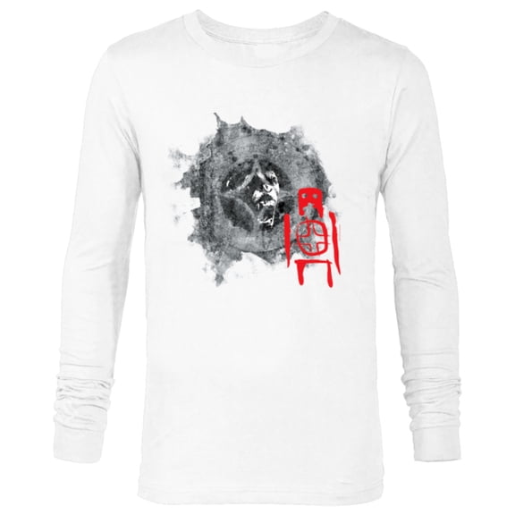 Dawn of the Planet of the Apes Caesar Roar and Star Symbol - Long Sleeve T-Shirt for Men - Customized-White