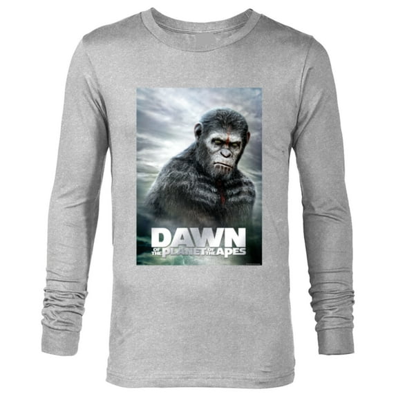 Dawn of the Planet of the Apes Caesar in Paint Movie Poster - Long Sleeve T-Shirt for Men - Customized-Athletic Heather