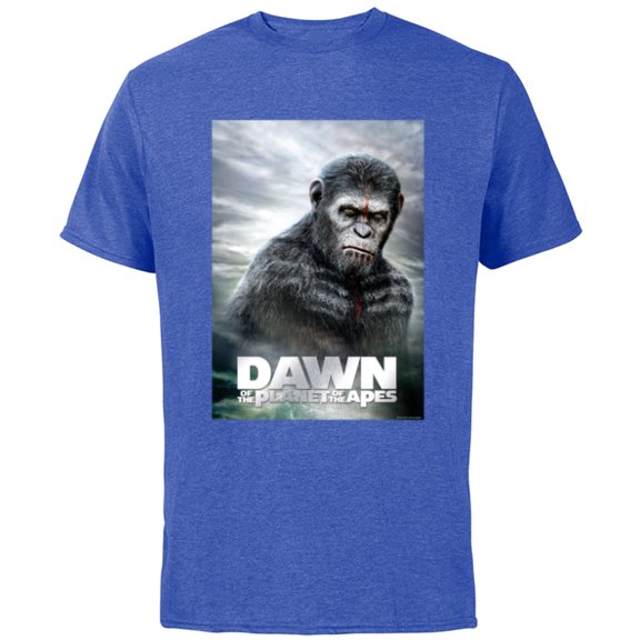 Dawn of the Planet of the Apes Caesar in Paint Movie Poster - Short Sleeve Cotton T-Shirt for Adults - Customized-Royal Heather
