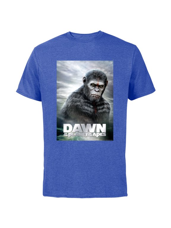 Dawn of the Planet of the Apes Caesar in Paint Movie Poster - Short Sleeve Cotton T-Shirt for Adults - Customized-Royal Heather