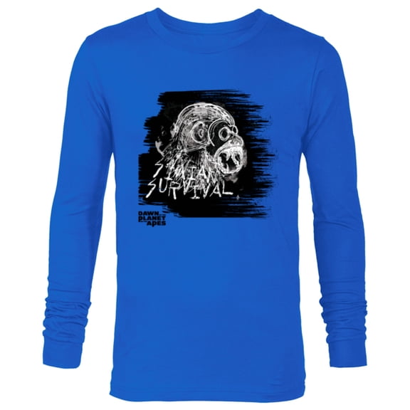 Dawn of the Planet of the Apes Scratch Art Simian Survival - Long Sleeve T-Shirt for Men - Customized-Navy