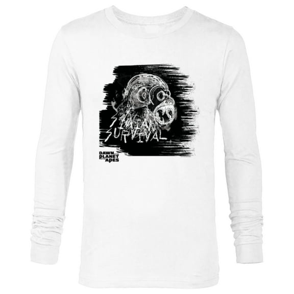 Dawn of the Planet of the Apes Scratch Art Simian Survival - Long Sleeve T-Shirt for Men - Customized-White