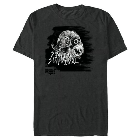 Dawn of the Planet of the Apes Scratch Art Simian Survival - Short Sleeve Blended T-Shirt for Adults - Customized-Dark Heather