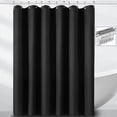 thumbnail image 1 of DawnJoanHD Waffle Weave Shower Curtains, Black Heavy Duty Waterproof Polyester Fabric Shower Curtain with 12 Metal Hooks, 72"X72", 1 of 9